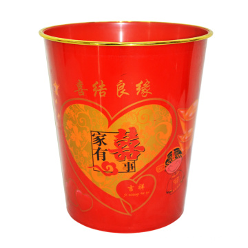 Runde Plastik Chinese Style Open Top Abfalleimer (B06-2018-6)